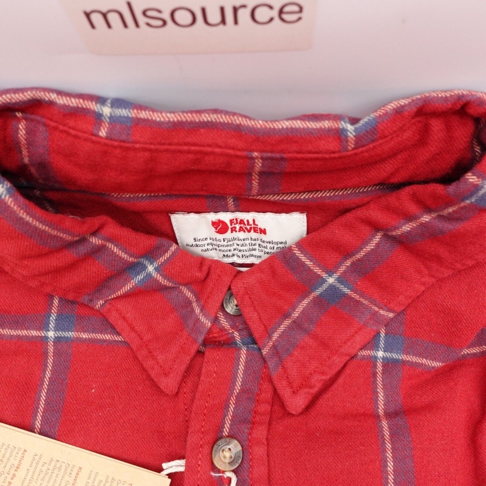 NEW Fjallraven Comfort Ovik Plaid Flannel Shirt 84132-345-560 Red/Navy - Picture 5 of 13